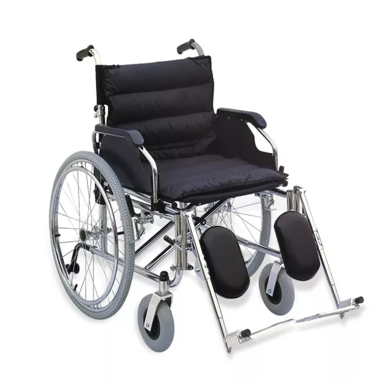 Foldable Lightweight Aluminum Wheelchair with Elevated leg Rest