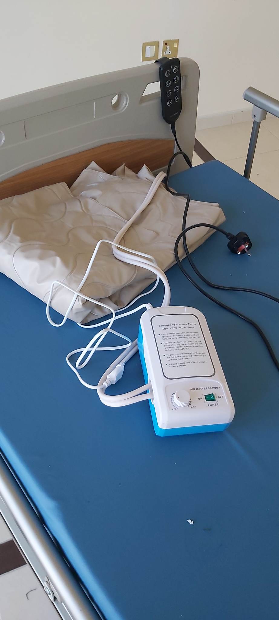 Electric bed with air mattress with remote