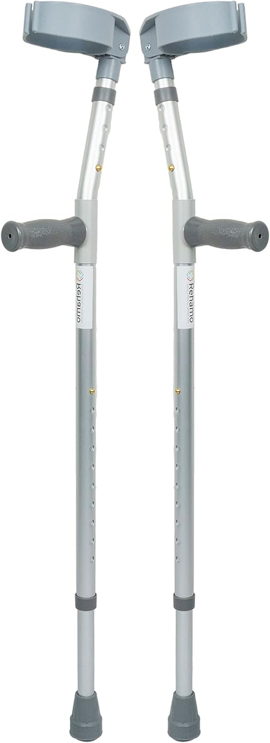 Rehamo Lightweight Walking Forearm Crutches with Height Adjustment